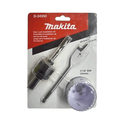 Juego para instalación de cerraduras con broca sierra  bi-metal y juego de brocas tipo manita (bim 2-1/8”, adaptador con broca piloto plano (1x6”).