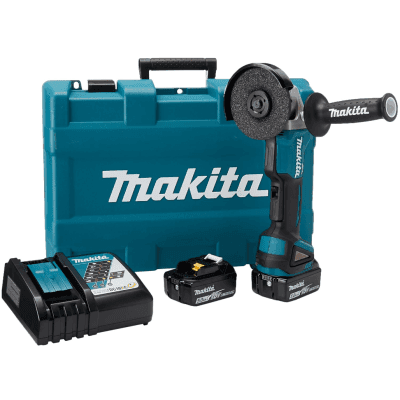 Miniesmeril de 4-1/2" 8500 RPM, 18V, incluye 2 Batarias de 5 A, Cargador Rápido y Maletín