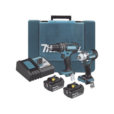 Kit de Rotomartillo Atornillador DHP482 + Atornillador de Impacto DTW301, incluye 2 Baterías BL1850B, 1 Cargador DC18SD y Maletín Plastico