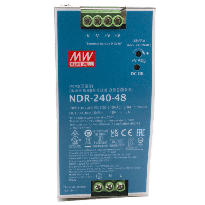 Fuente de Poder Industrial / 240 Watts / Salida 48 VCD / 5 Amp / Montaje Riel Din