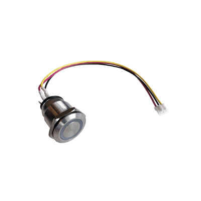  Botón Acero Inoxidable IP65 19 mm/ Control LED Programmable / Cable 60 cm 