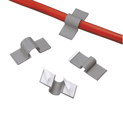 Clip adhesivo 12,7 mm, gris claro