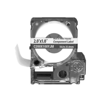 Casete de 140 Etiquetas Adhesivas, Para Identificación de Marcadores de Cable, Rack o Gabinetes, 50.8 x 25.4 mm (2 x 1 Pulgadas), Color Blanco