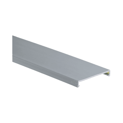 Tapa para Canaleta Ranurada, de 3.25 in de Ancho,  1.38 m de Largo, Color Gris