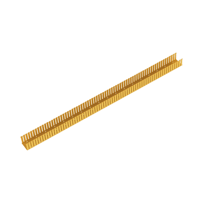 Canaleta Ranurada de PVC sin Tapa, Fiber-Duct™, 4 in de Ancho, 4 in de Alto y 1828.8 mm de Largo, Color Amarillo
