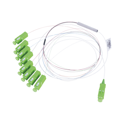 Divisor Óptico (Splitter) Tipo PLC, de 1x8, Con Conector de Entrada SC/APC y Conectores de Salida SC/APC
