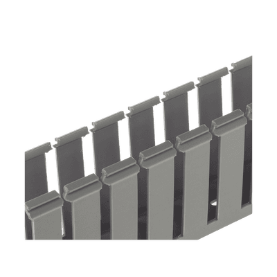 Canaleta Ranurada de PVC sin Tapa, Tipo G, 3.25 in de Ancho, 3.12 in de Alto y 1828.8 mm de Largo, Color Gris