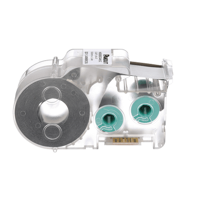 Casete de Etiquetas de Poliolefina de Cinta Continua, Tubo Termocontráctil, 8.6 mm de Ancho, 2.4 Metros (7.87 Pies) de Largo, Para Cables de 1.5 a 4.8 mm (18-12 AWG) de Diámetro, Color Blanco