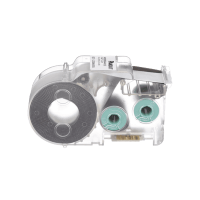 Casete de Etiquetas de Poliolefina de Cinta Continua, Tubo Termocontráctil, 11.2 mm de Ancho, 2.4 Metros (7.87 Pies) de Largo, Para Cables de 2 a 6.4 mm (16-10 AWG) de Diámetro, Color Blanco