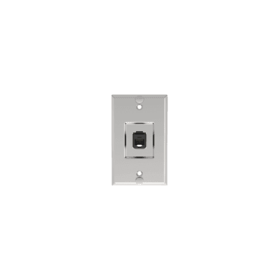 Placa de Pared Telefónica, Salida de 1 Puerto Keystone, Con Jack Cat5e Estilo TP, de Acero Inoxidable