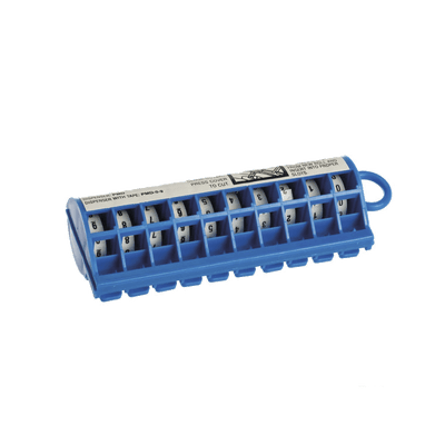 Dispensador de Etiquetas Marcadoras, Con Rollos Pre-Impresos con Números 0-9, de 2.4 Metros (7.87 Pies), Color Blanco