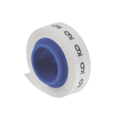 10 Rollos de Etiquetas Marcadoras, Pre-Impresos con los Números 0-9, de 2.4 Metros (7.87 Pies), Color Blanco