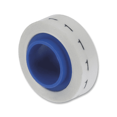 Rollo de Etiquetas Marcadoras, Pre-Impresos con el Número 1, de 2.4 Metros (7.87 Pies), Color Blanco