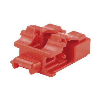 Kit de 10 Dispositivos para Bloquear Puertos de Fibra Óptica LC Duplex, Color Rojo, Incluye Llave de Extracción