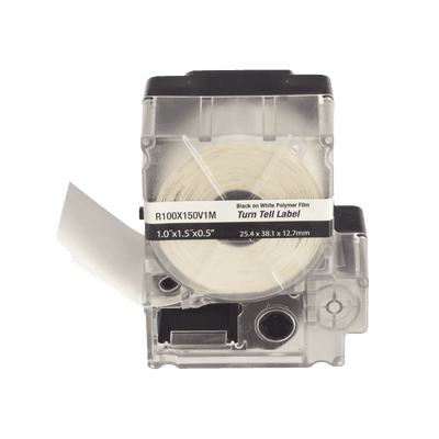 Casete de 100 Etiquetas Autolaminadas Turn-Tell, con Rotación para Mejor Visibilidad, para Cables de Redes de Cobre o Fibra Óptica, de 5.5 a 7.1 mm (0.22 a 0.28 pulgadas) de Diámetro