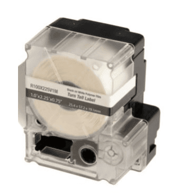 Casete de 75 Etiquetas Autolaminadas Turn-Tell, Con Rotación para Mejor Visibilidad, para Cables Categoría 6 FTP y Categoría 6a/10Gig, Calibre AWG 8 - 4