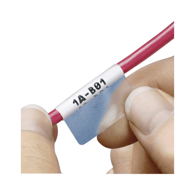 Hojas con 2500 Etiquetas Auto-Laminadas para Impresora Láser/Inyección de Tinta, para Cables de 3 a 7.1 mm (0.12 a 0.28 pulgadas) de Diámetro (12 - 10 AWG), Color Blanco