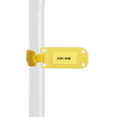 Paquete de 25 Marcadores de Identificación Autolaminados, de 33.3 x 76.2 mm, Uso Interior/Exterior, Color Amarillo