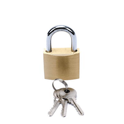 Candado de Latón Cuerpo 30 x 30 mm Con 3 Llaves. Diam. de Perno: 5.2 mm