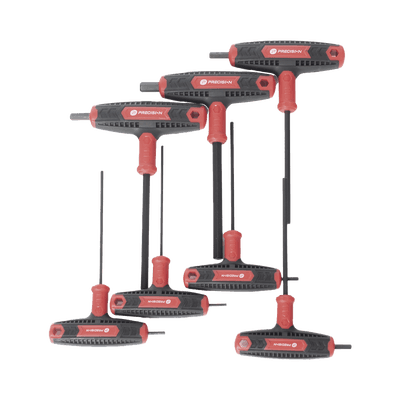 Juego de 7 Llaves Hexagonales ( Allen )  Milimétricas con Mango T.  