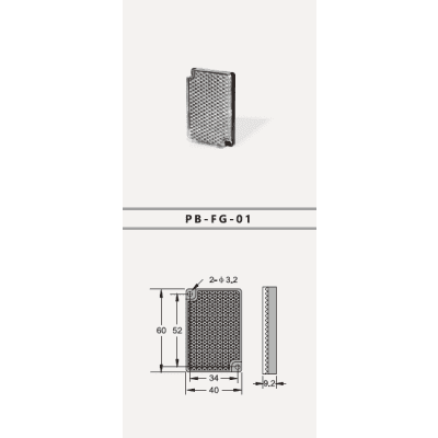 Reflector Industrial para Sensores Fotoeléctricos / Modelo PB-FG-01 / Dimensiones W40×H60 mm / Accesorio Especializado