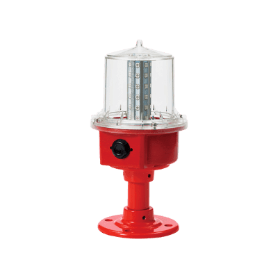 Luz de Obstrucción de Aviación LED con Tubo de Baja Intensidad Tipo A Color Rojo, 110 VCA, Protección IP66 y Grado ICAO