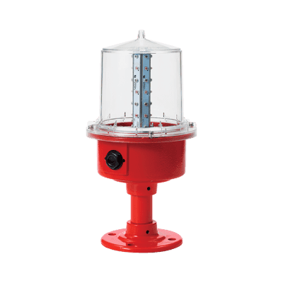 Luz de Obstrucción 110 VCA con Poste, de Aviación LED de Baja Intensidad (Tipo B), Certificación ICAO, Protección IP66 y Alta Durabilidad para Torres y Estructuras
