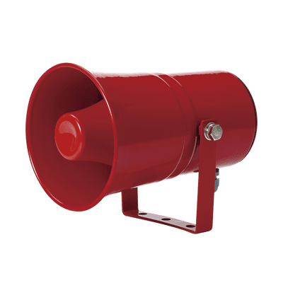 Sirena electrónica de montaje en pared con 5 sonidos de advertencia de máx. volumen 118 dB a 24 VCA