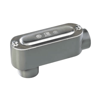 Caja oval roscada tipo LB de 3" corta (76.2 mm) Incluye tapa y tornillos.
