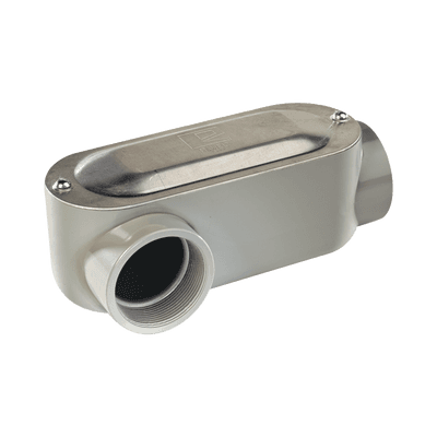 Caja oval roscada tipo LR de 3" chica (76.2 mm) Incluye tapa y tornillos.