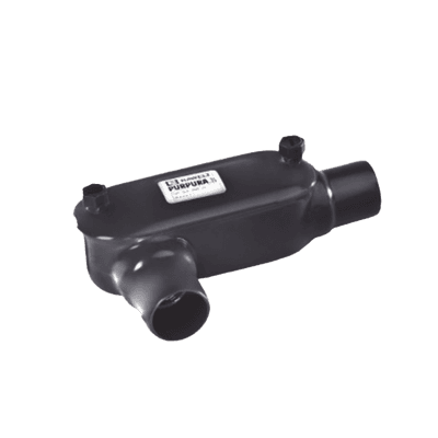 Caja Condulet tipo T con recubrimiento exterior de PVC de 3/4" (19 mm).