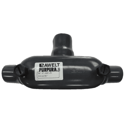 Caja Oval tipo T con Recubrimiento Exterior de PVC de 1/2" (12.7 mm).