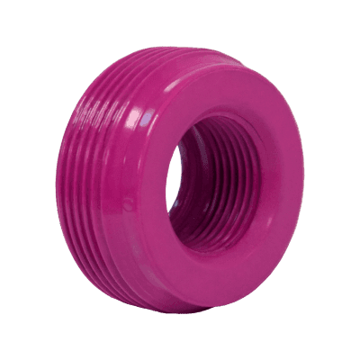 Reducción Bushing Aluminio de 2" a 1" / Con Recubrimiento de Uretano Purpura.