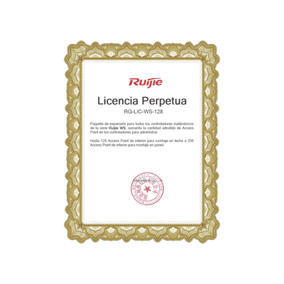 Paquete de expansión para controladores inalámbricos serie Ruijie WS hasta 128 APs interior en techo o 256 APs interior montaje en pared.