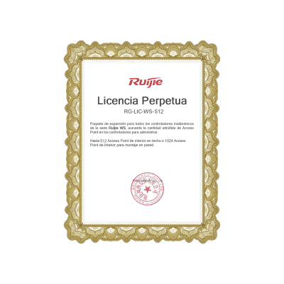 Paquete de expansión para controladores inalámbricos serie Ruijie WS hasta 512 APs interior en techo o 1024 APs interior montaje en pared.