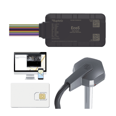 KIT Dispositivo de Rastreo Vehicular/ Sensor nivel de combustible cableado / Conectividad LTE Cat1 y LTE-M / BLE 5.0 / GNSS U-blox / Carcasa IP54 / Batería Interna de Respaldo / Detecta Interferencias / Incluye: EPCOMGPSCODE, TD6001000 y SIM500MB2Y
