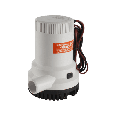 Bomba de Sentina No Automática SEAFLO 1500GPH / Alta Eficiencia / Bajo Consumo / Filtro Extraíble / Voltaje 12 Vcd / Para Panel o Interruptor de Flotador
