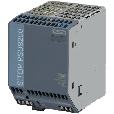 Fuente de Alimentación Industrial SITOP PSU8200 / 1ACDC / 24VDC / 20A / Entrada 120-230V AC / Eficiencia 94% / IP20 / Paralelable / Certificaciones UL-UKCA-CE