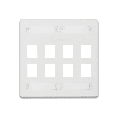 Placa de Pared Doble Modular 10G MAX de 8 Salidas, Color Blanco