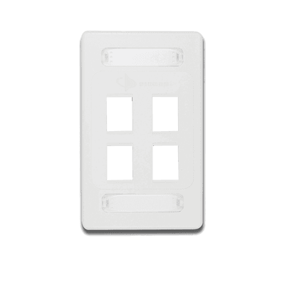 Placa de Pared Modular 10G MAX de 4 Salidas, Color Blanco