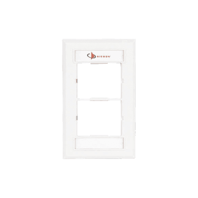 Placa de Pared CT, Para dos Acopladores, Color Blanco