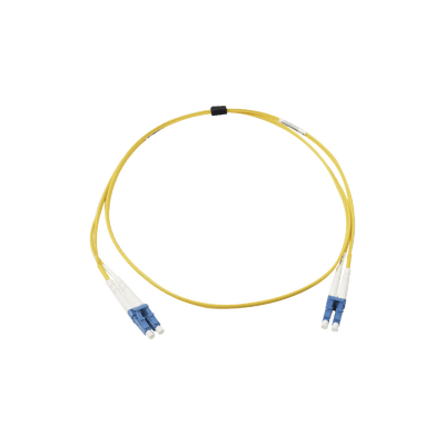 Jumper de Fibra Óptica Monomodo (OS2), XGLO, Riser, LC/UPC-LC/UPC Duplex, OFNR, Color Amarillo, 1 Metro (3.28 Pies)