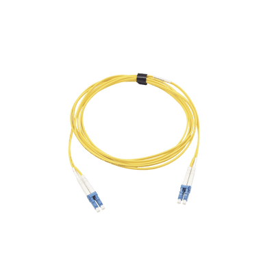 Jumper de Fibra Óptica Monomodo (OS2), XGLO, Riser, LC/UPC-LC/UPC Duplex, OFNR, Color Amarillo, 10 Metros (32.81 Pies)