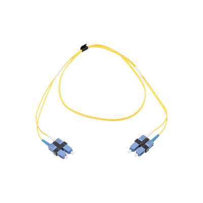 Jumper de Fibra Óptica Monomodo (OS2), XGLO, SC/UPC-SC/UPC Duplex, OFNR, Color Amarillo, 1 Metro (3.28 Pies)