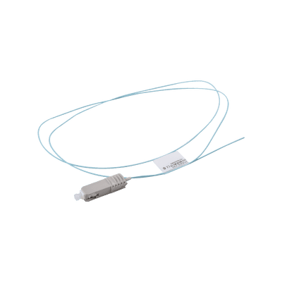 Pigtail de Fibra Óptica SC Simplex, Multimodo OM3 XGLO 50/125, OFNR, Color Aqua, 1 Metro (3.28 Pies)