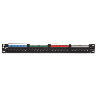 Patch Panel UTP HD6 de 24 Puertos, Precargado con Jacks Categoría 6, Plano, 1UR