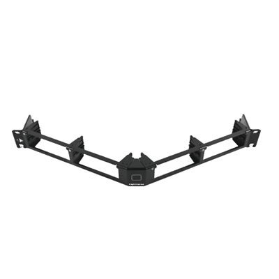 Fiber, Panel, Lightverse Combo, Rack Mount, 1U, Fixed Access, Empty, 4 Openings, Black, Shielded Angled Without Wire Manager