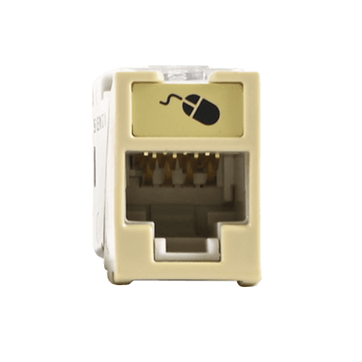 Jack UltraMAX Cat6, UTP, Montaje híbrido en Placa de Pared (Plano y Angulado), Color Marfil, Punch Down