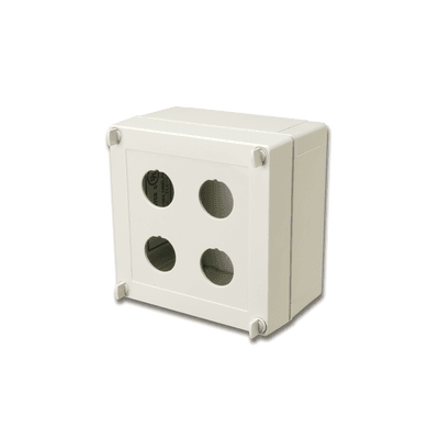 Caja industrial de conexión (Ruggedized), de 4 puertos de cobre o fibra, con protección IP66/IP67 (NEMA 4X)