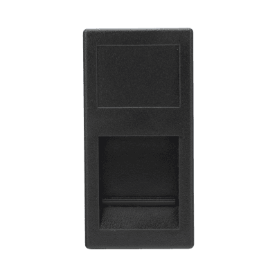 Medio Módulo Color Negro con 1 Espacio para Jack Keystone con Guardapolvo para las Cajas de Escritorio Ofiblock y Teleblock / (K76/14)